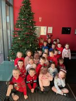 Christmas jumper and dinner day in Miss Hawthorne’s class (Mrs Norton’s class)