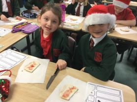 Making a jam sandwich in Mrs Hamilton/ Mrs Aiken ‘s class