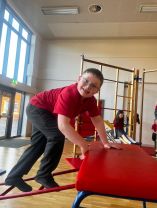 Mrs Kane’s class enjoy the PE equipment