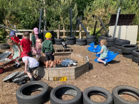 Outdoor play based learning fun in Mrs Callaghan’s class